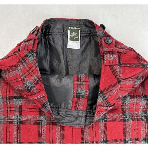 Vintage Eddie Bauer Women’s Y2K 100% Wool Skirt Size 4 Red Plaid Lined Mini - Picture 2 of 9